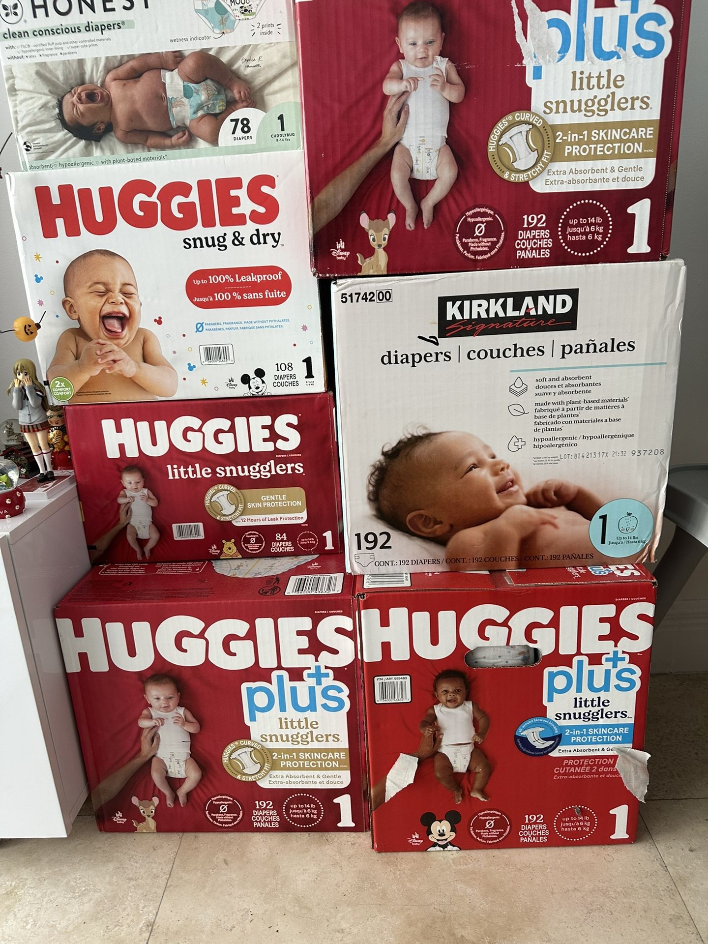Pampers 1, 7 Boxes, 1,038 Pampers