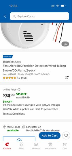 First Alert BRK Precision Detection Wired Talking Smoke/CO Alarm