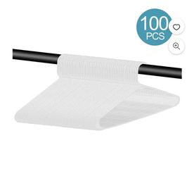 Clothes Hangers Flocked No-slip Durable Jacket Hangers (100pcs, White, Plastic)