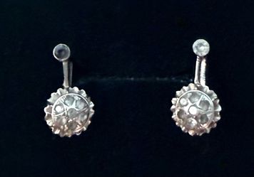 14K White Gold Portuguese Earrings