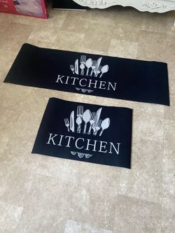 Black Kitchen mats set