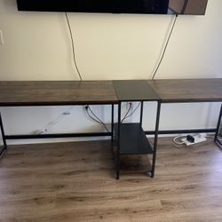 Long Two Person Reversible Computer Desk 