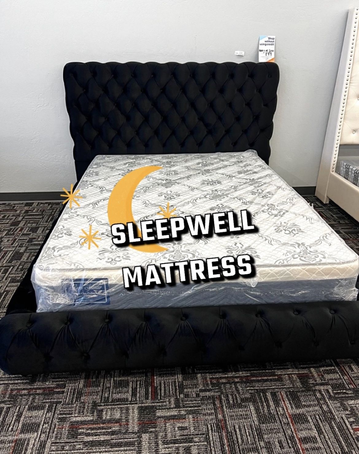 Queen Size Bed Frame With Pillow Top Mattress Included