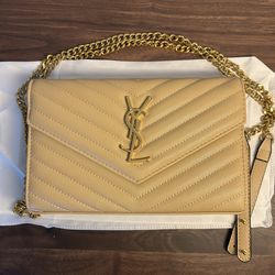 Yves Saint Laurent Wallet On Chain Beige