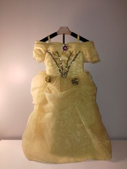 Disney Store Belle Costume Beauty & The Beast Costume Dress Child Size 5-6 EUC