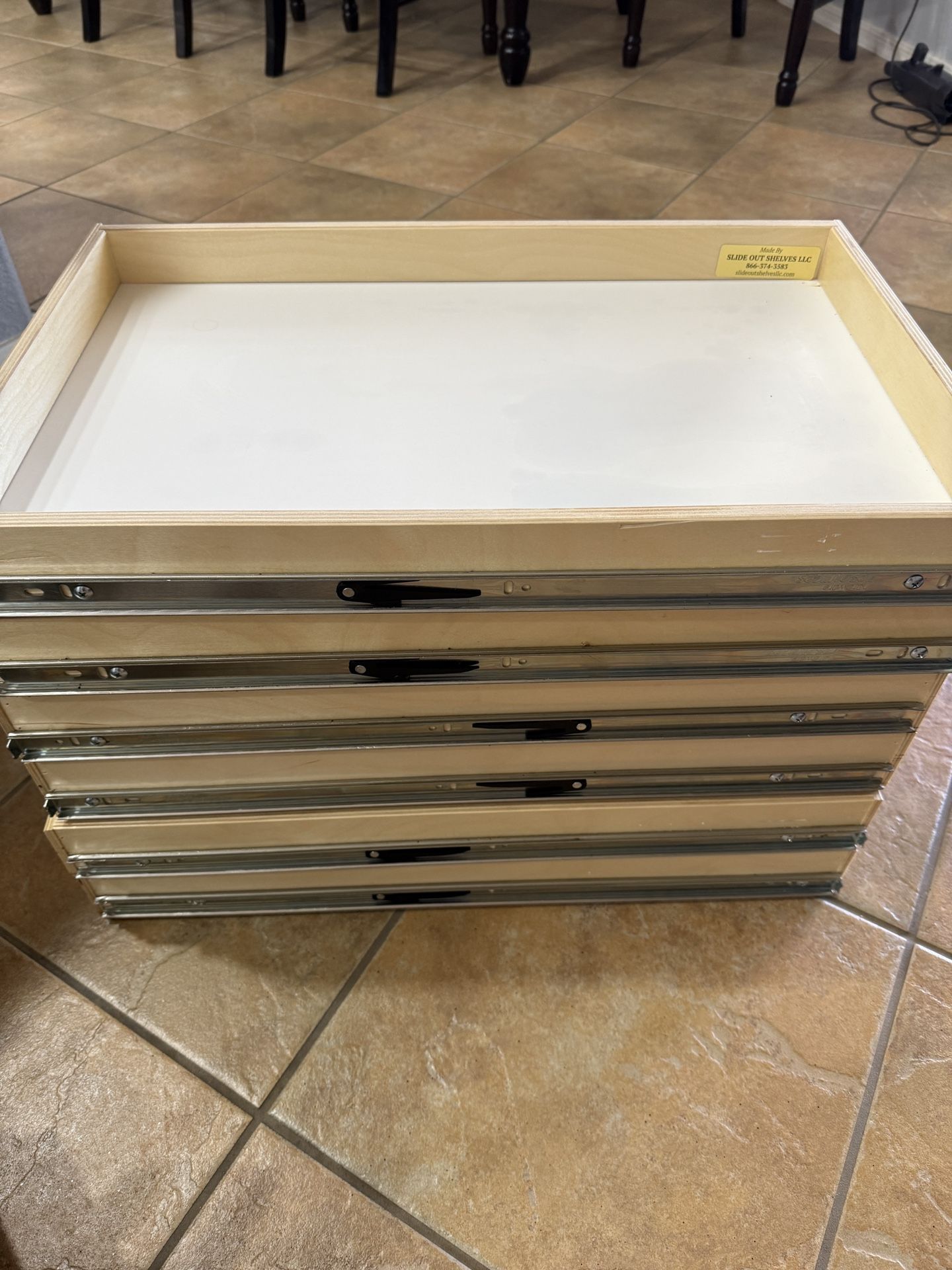 Slide Out Shelves for Cabinets – 14 7/8 x 22 in Wood Pull-Out Drawers w/ Metal Rails
