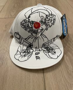 Vintage Jelly Roll Fitted White Clown Hat 7 1/2