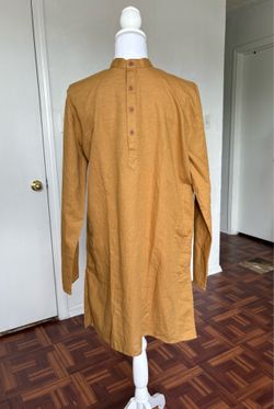 Warriors men’s 100% Cotton mustard kaftan size small