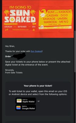 Kaskade Sun soaked 26 GA ticket