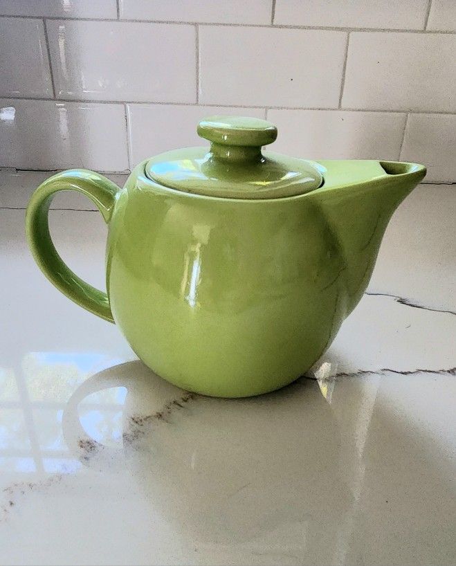 Small Green Ceramic Teapot