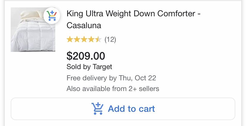 King ultra weight comforter casaluna