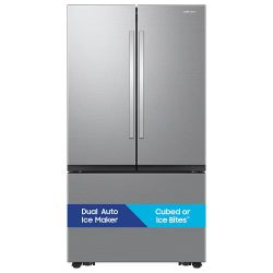 Samsung 32 cu. ft. Mega Capacity Standard Depth 3-Door French Door Refrigerator in Stainless Steel