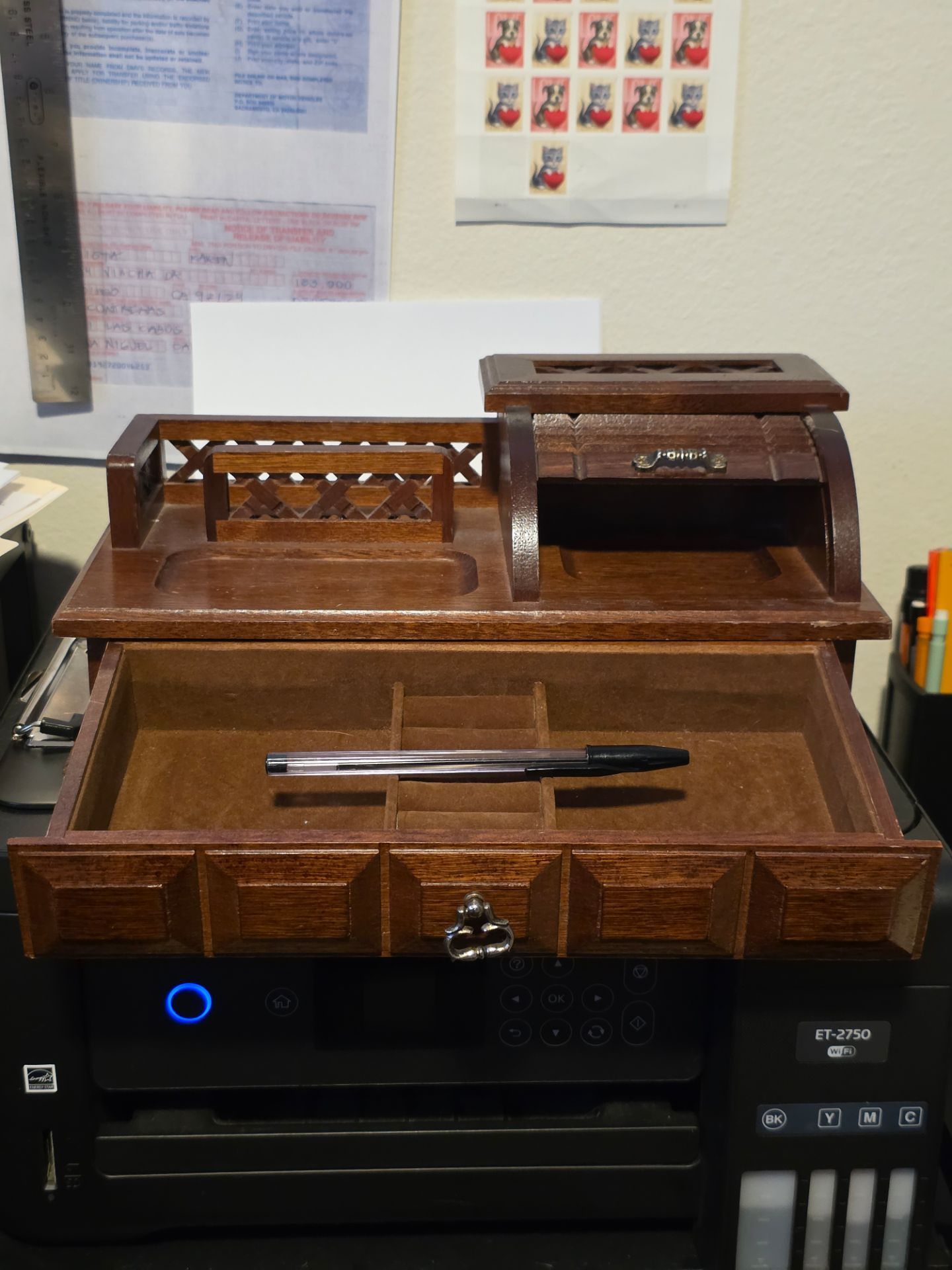 Roll top desk Jewelry box