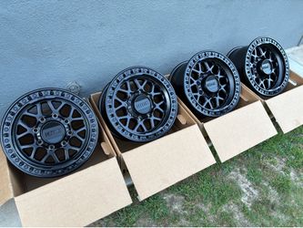 17” INCH KMC KM549 GRS MATTE BLACK FINISH OFF ROAD STYLE WHEELS/RIMS 8x180 CHEVY GMC 2500 TRUCKS