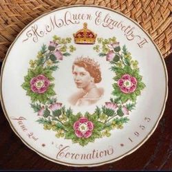 Tuscan Fine English Bone China Queen Elizabeth II Coronation 1953 Plate England just $15 xox