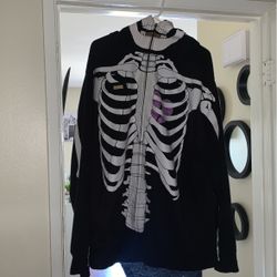Lrg Serious Skeleton Full Zip Hoddie Og
