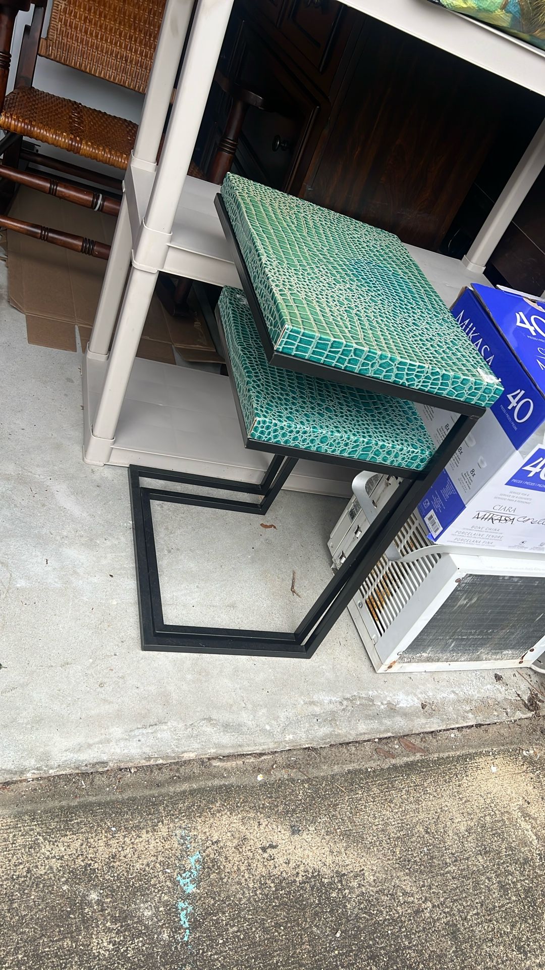 Two vintage nesting tables