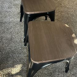 Metal/wood stools