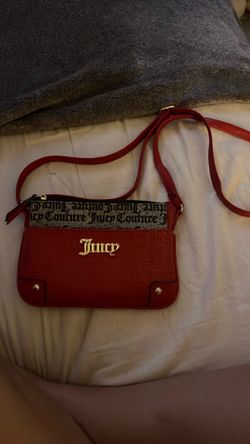 Juicy Couture red black logo pullout pouch