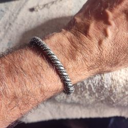 Sterling Silver Twisted Wire Native American Bracelet 