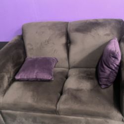 Black Love Seat Couch With Pillows 