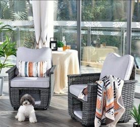 Outdoor Wicker Lounge Chair Set of 2 New patio chairs patio furniture 🆕