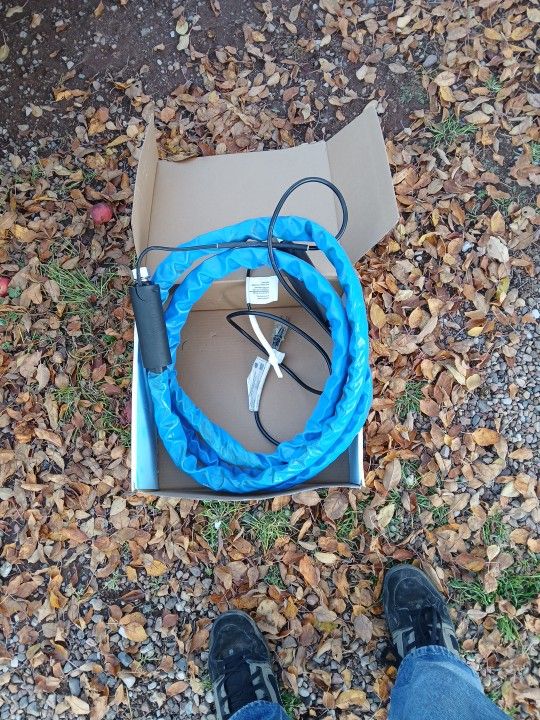 Cold weather heated drinking water hose.