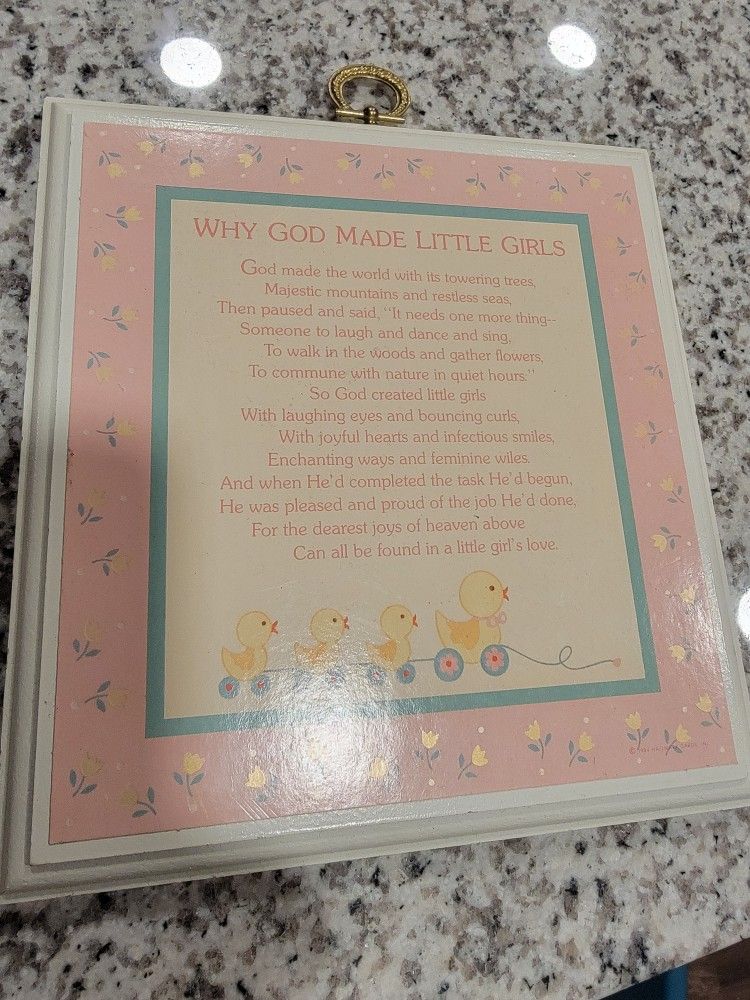 Vintage Hallmark Baby Room Nursery Kids Room Plaque Wall Decoration