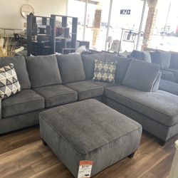 New Gray Ashley Brand Best Selling Sectional Sofa Couch *Ottoman Sold Separately*