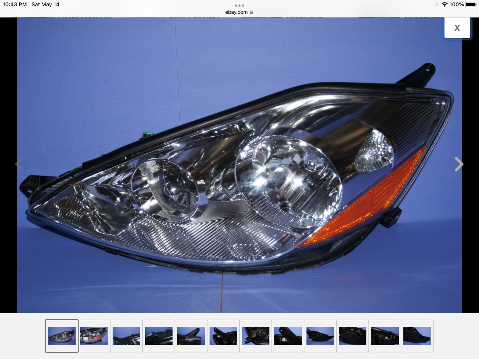 1 broken tab TOYOTA SIENNA LEFT DRIVER HALOGEN HEADLIGHT OEM 2006-2009