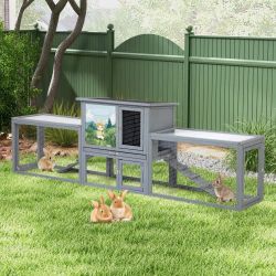 94.5″L 2-Story 3-Compartment Rabbit Hutch