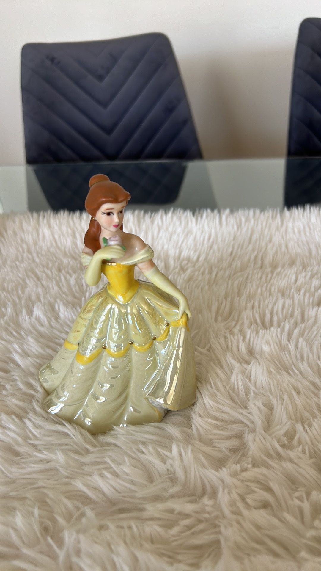 Disney Ceramic Figurine Princess Belle Shiny Dress From Beauty And The Beast