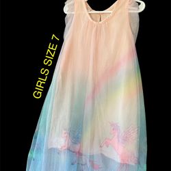  Unicorn 🦄 Girls Dress Size 7       GOOD CONDITION   