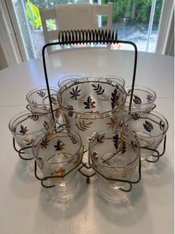 Vintage MCM Libby 10pc  Barware set