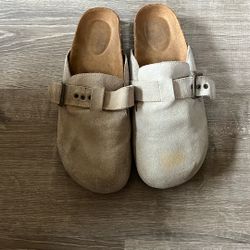 Women's Crescent Buckle Clog - Sand Size 10