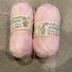 2 Skeins Patons Baby Yarn
