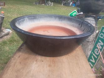 Heavy glazed terracotta bird bath
