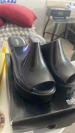 Melissa size 8 Black Platform Slide Sandals