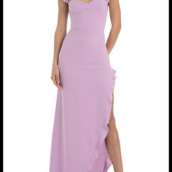 Lucky in the Sky Lilac Ruffled Strap Dress