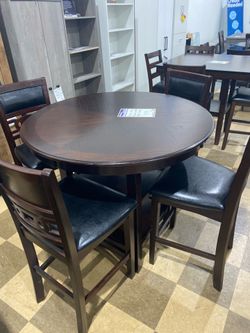 Round counter height 5 piece dining set- 3 color choices