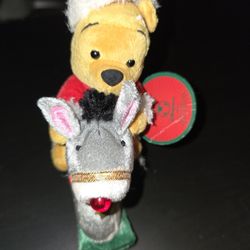 9 Inch Tall Santa Pooh Bear Riding Ruduloph Eeyore Disney Store