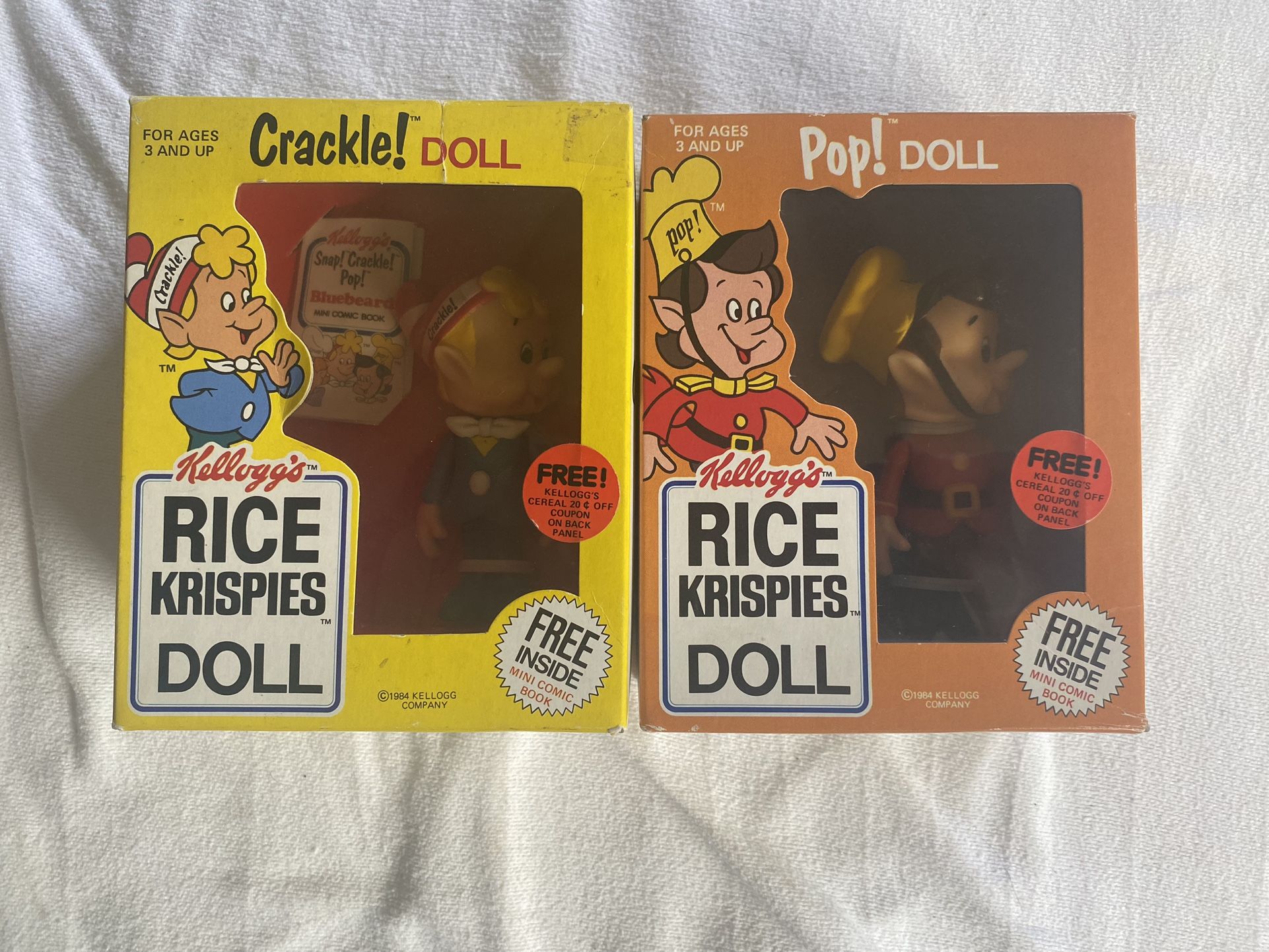 1984 Kellogg Rice Krispies Crackle And Pop Dolls