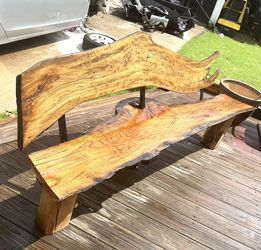 **One Of A Kind Handmade Live Edge Bench**