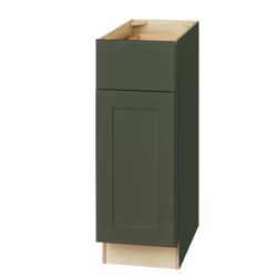 12 in. W x 24 in. D x 34.5 in. H Ready to Assemble Plywood Shaker Base Kitchen Cabinet in Fern Green
