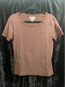 Brown Tee With Suede Detail