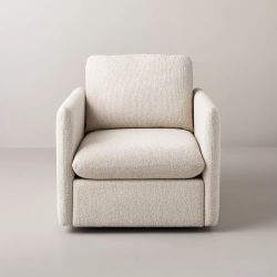 Boucle Upholstered Swivel Arm Chair - Hearth & Hand™️ with Magnolia - Cream ADO #:TGT-30023.    I have just ONE.  Brand New – Box Not Perfect or No Bo
