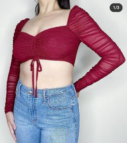 Burgundy Crop Top