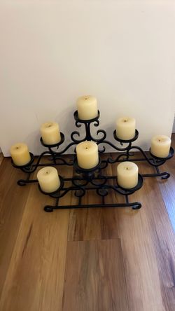Iron candle holder set