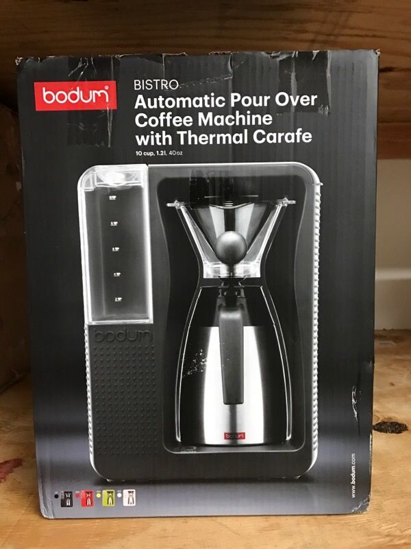 Bodum Bistro Automatic Pour Over Coffee Machine with Thermal Carafe. Model 11001. 10 cup capacity.