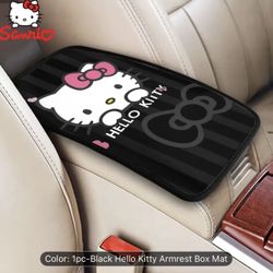 1pc-Black Hello Kitty Armrest Box Mat